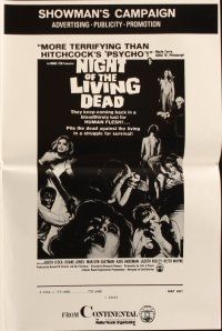 7y850 NIGHT OF THE LIVING DEAD pressbook '68 George Romero classic, they lust for human flesh!
