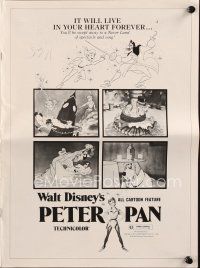 7y868 PETER PAN pressbook R76 Walt Disney animated cartoon fantasy classic, great full-length art!
