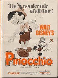 7y873 PINOCCHIO pressbook R71 Disney classic cartoon about a wooden boy who wants to be real!