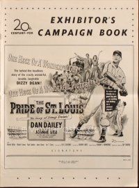 7y877 PRIDE OF ST. LOUIS pressbook '52 Dan Dailey as Cardinals baseball pitcher Dizzy Dean!