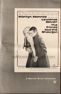 7y879 PRINCE & THE SHOWGIRL pressbook '57 Laurence Olivier & sexy Marilyn Monroe, posters & info!