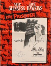 7y880 PRISONER pressbook '55 Jack Hawkins accuses bald Cardinal Alec Guinness of treason!