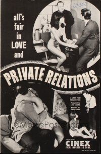 7y881 PRIVATE RELATIONS pressbook '68 the dirty side to the public relations racket!