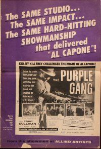 7y885 PURPLE GANG pressbook '59 Robert Blake, Barry Sullivan, matched Al Capone crime for crime!