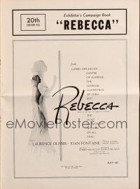 7y890 REBECCA pressbook R56 Alfred Hitchcock classic starring Laurence Olivier & Joan Fontaine!