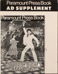 7y907 SATURDAY NIGHT FEVER pressbook '77 disco dancers John Travolta & Karen Lynn Gorney!