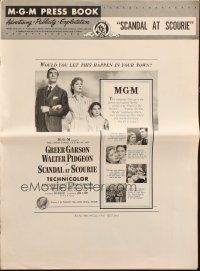 7y909 SCANDAL AT SCOURIE pressbook '53 Greer Garson, Walter Pidgeon, Agnes Moorehead
