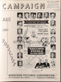 7y915 SECOND FIDDLE TO A STEEL GUITAR pressbook '65 Nashville country music, Don Bevan art!