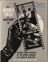 7y916 SECRET FILES OF DETECTIVE X pressbook '68 weird sexual practices filmed by hidden cameras!