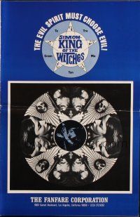 7y922 SIMON - KING OF THE WITCHES pressbook '71 Andrew Prine, wild psychedelic design!