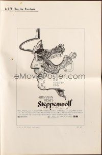 7y939 STEPPENWOLF pressbook '74 Max Von Sydow, for madmen only, really cool psychedelic artwork!