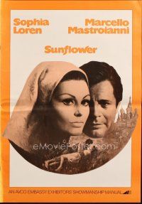 7y946 SUNFLOWER pressbook '70 Vittorio De Sica's I Girasoli, Sophia Loren, Marcello Mastroianni!