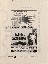 7y974 TWITCH OF THE DEATH NERVE pressbook '72 Mario Bava's diabolical, fiendish, savage horror!