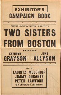 7y581 TWO SISTERS FROM BOSTON Australian pressbook '46 includes 24-sheet with Hirschfeld art!