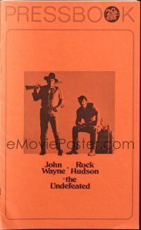 7y977 UNDEFEATED pressbook '69 John Wayne & Rock Hudson rode where no one else dared!