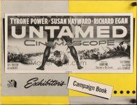 7y979 UNTAMED pressbook '55 Tyrone Power & Susan Hayward in Africa with native tribe!
