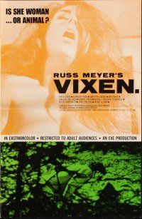 7y984 VIXEN pressbook '68 classic Russ Meyer, sexy naked Erica Gavin, is she woman or animal?