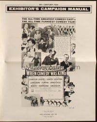 7y991 WHEN COMEDY WAS KING pressbook '60 Charlie Chaplin, Buster Keaton, Laurel & Hardy, Langdon!
