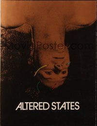 7y393 ALTERED STATES promo brochure '80 William Hurt, Paddy Chayefsky, Ken Russell, sci-fi horror!