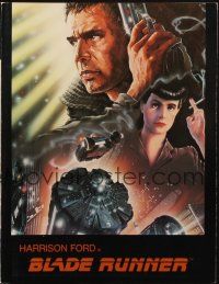 7y396 BLADE RUNNER promo brochure '82 Ridley Scott classic, art of Harrison Ford by John Alvin!
