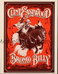 7y398 BRONCO BILLY promo brochure '80 Clint Eastwood directs & stars, cool art by Roger Huyssen!