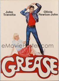 7y413 GREASE 6-page promo brochure '78 Travolta & Newton-John, image from teaser 1sh +different art