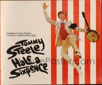 7y414 HALF A SIXPENCE 8-page promo brochure '67 art of Tommy Steele w/banjo, from H.G. Wells novel!