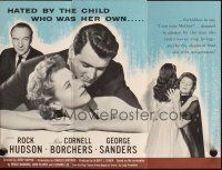 7y424 NEVER SAY GOODBYE promo brochure '56 great images of Rock Hudson & Miss Cornell Borchers!