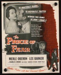 7y427 PRICE OF FEAR promo brochure '56 net of terror tightens on Merle Oberon, there's no escape!
