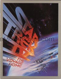 7y437 STAR TREK IV silver style promo brochure '86 Leonard Nimoy, William Shatner, cool cover art!