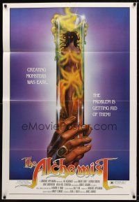 7z018 ALCHEMIST 1sh '85 directed by Charles Band, sexy monster in a test tube art!