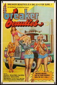 7z097 BREAKER BEAUTIES 1sh '77 sexy trucker girls in bikinis with CB radios, a big 10-4 for sure!