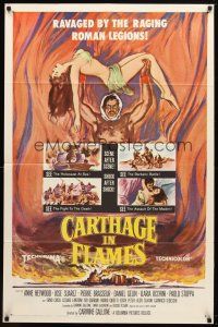 7z121 CARTHAGE IN FLAMES 1sh '60 Cartagine in Fiamme, Anne Heywood, sexy pulp art!