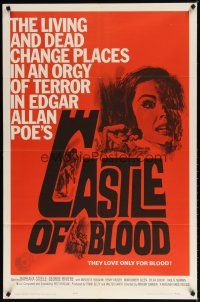 7z123 CASTLE OF BLOOD 1sh '64 Edgar Allan Poe, horror, the living and dead change places!
