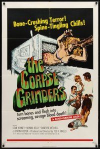 7z151 CORPSE GRINDERS 1sh '71 Ted V. Mikels, most gruesome bone-crushing horror artwork!
