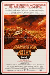 7z162 DAMNATION ALLEY 1sh '77 Jan-Michael Vincent, artwork of cool vehicle by Paul Lehr!