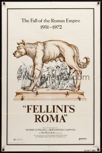 7z239 FELLINI'S ROMA 1sh '73 Italian Federico classic, the fall of the Roman Empire!