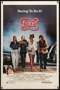 7z263 FOXES 1sh '80 Jodie Foster, Cherie Currie, Marilyn Kagen + super young Scott Baio!