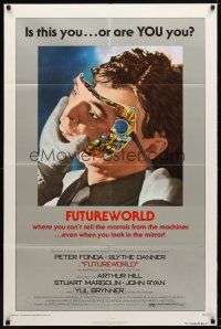 7z276 FUTUREWORLD 1sh '76 AIP, a world where you can't tell the mortals from the machines!