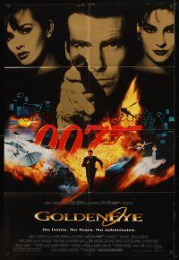 7z304 GOLDENEYE 1sh '95 Pierce Brosnan as Bond, Isabella Scorupco, sexy Famke Janssen!