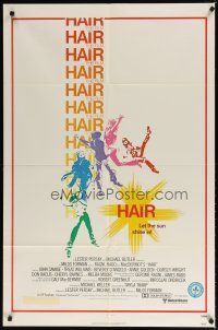 7z334 HAIR 1sh '79 Milos Forman, Treat Williams, musical, let the sun shine in!