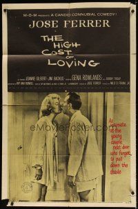7z348 HIGH COST OF LOVING 1sh '58 great romantic image of Gena Rowlands & Jose Ferrer!