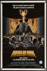 7z365 HOUSE OF WAX 1sh R81 cool Larry Salk 3-D horror artwork of man holding burning candle!