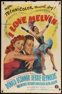 7z376 I LOVE MELVIN 1sh '53 great romantic art of Donald O'Connor & Debbie Reynolds!