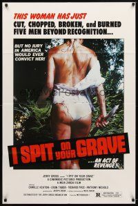 7z379 I SPIT ON YOUR GRAVE 1sh '78 classic image of woman who tortured 5 men beyond recognition!