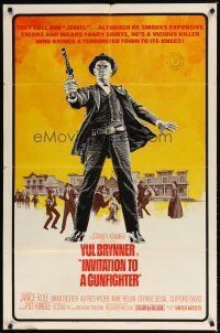 7z393 INVITATION TO A GUNFIGHTER 1sh '64 vicious killer Yul Brynner brings a town to its knees!