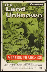 7z430 LAND UNKNOWN 1sh R64 a paradise of hidden terrors, great art of dinosaurs by Ken Sawyer!