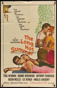 7z452 LONG, HOT SUMMER 1sh '58 Paul Newman, Joanne Woodward, Faulkner directed by Martin Ritt!