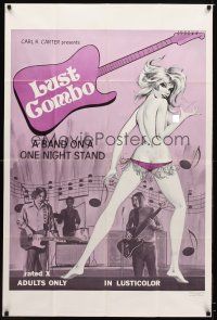 7z465 LUST COMBO 1sh '70 rock 'n' roll sexploitation, a band on a one night stand!