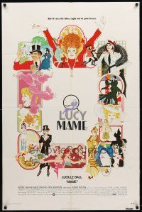 7z476 MAME 1sh '74 Lucille Ball, from Broadway musical, cool Bob Peak artwork!